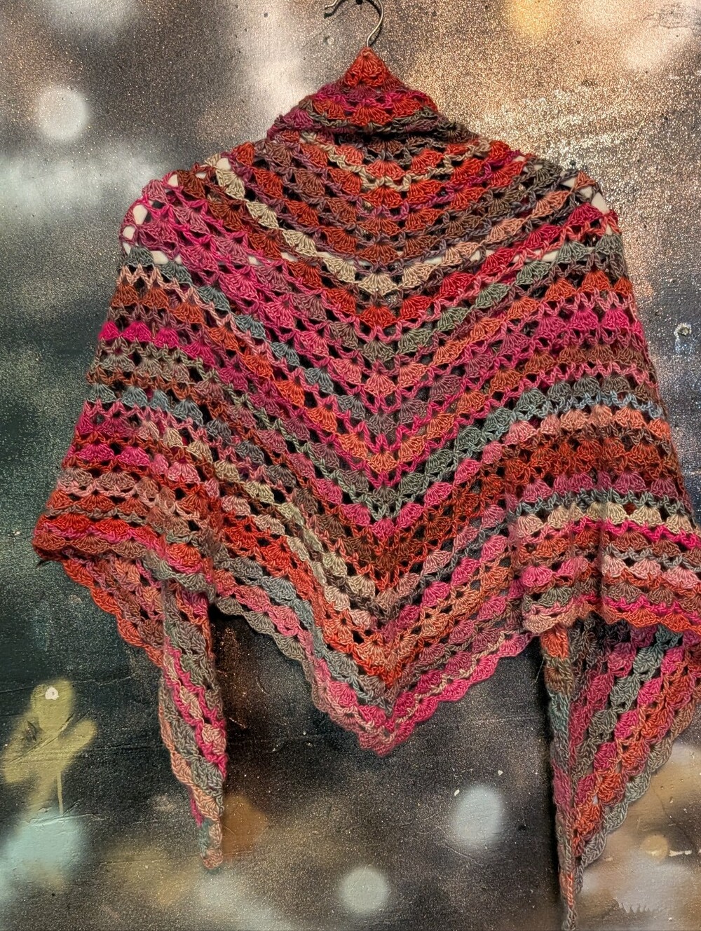 Handmade Multicolor Crochet Shawl Sweater - Women